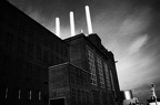 Three white chimneys