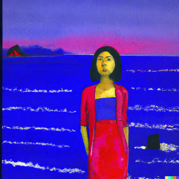 DALL·E 2022-08-29 08.11.58 - a  painting of a girl standing by the ocean in the style of warhol.png