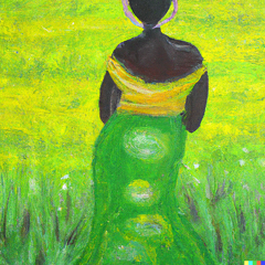 DALL·E 2022-08-29 21.22.08 - an oil painting of a curvy woman in a green field